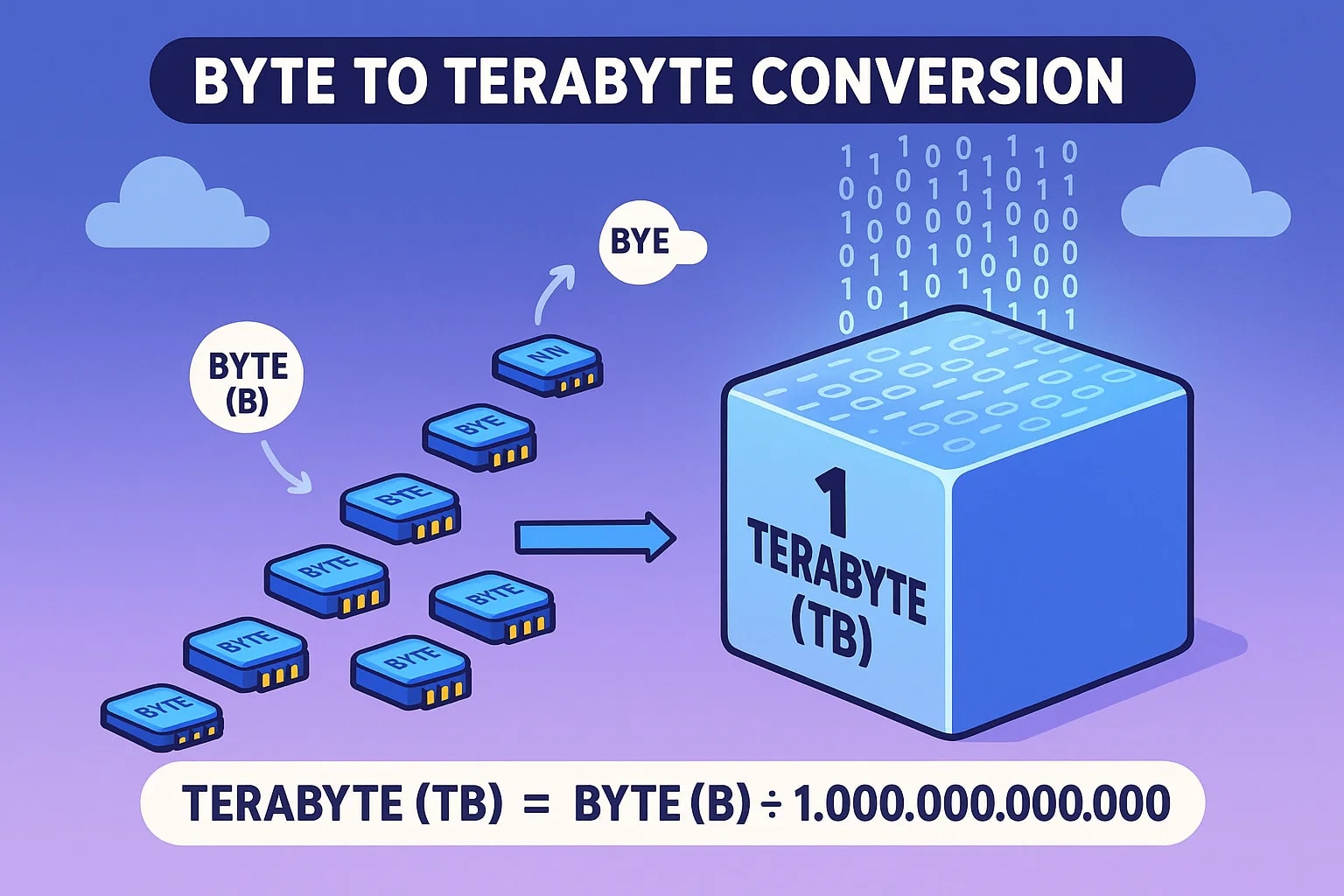 Convertisseur de Bytes en Téraoctets - JetCalculator