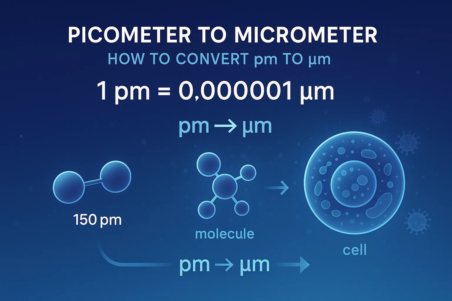 Convertisseur de picomètres en micromètres - JetCalculator